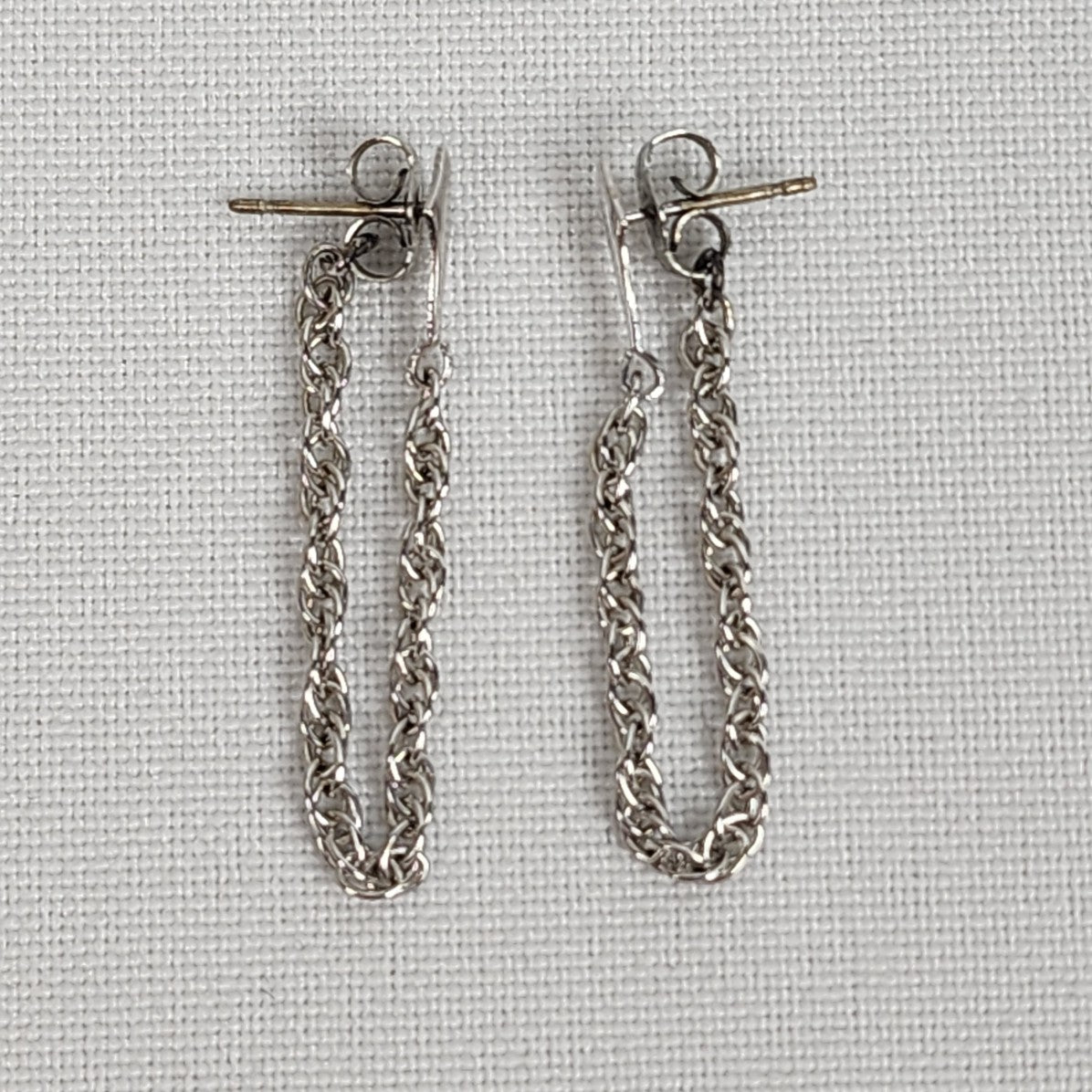 Vintage Silver Chain Drop Earrings