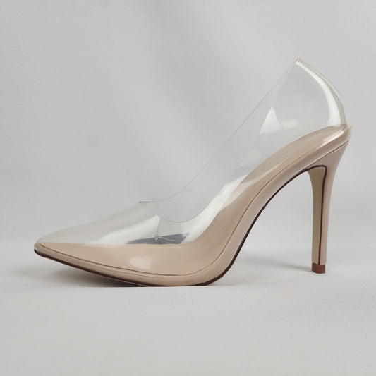 Nude Clear Heeled Shoes Size 7