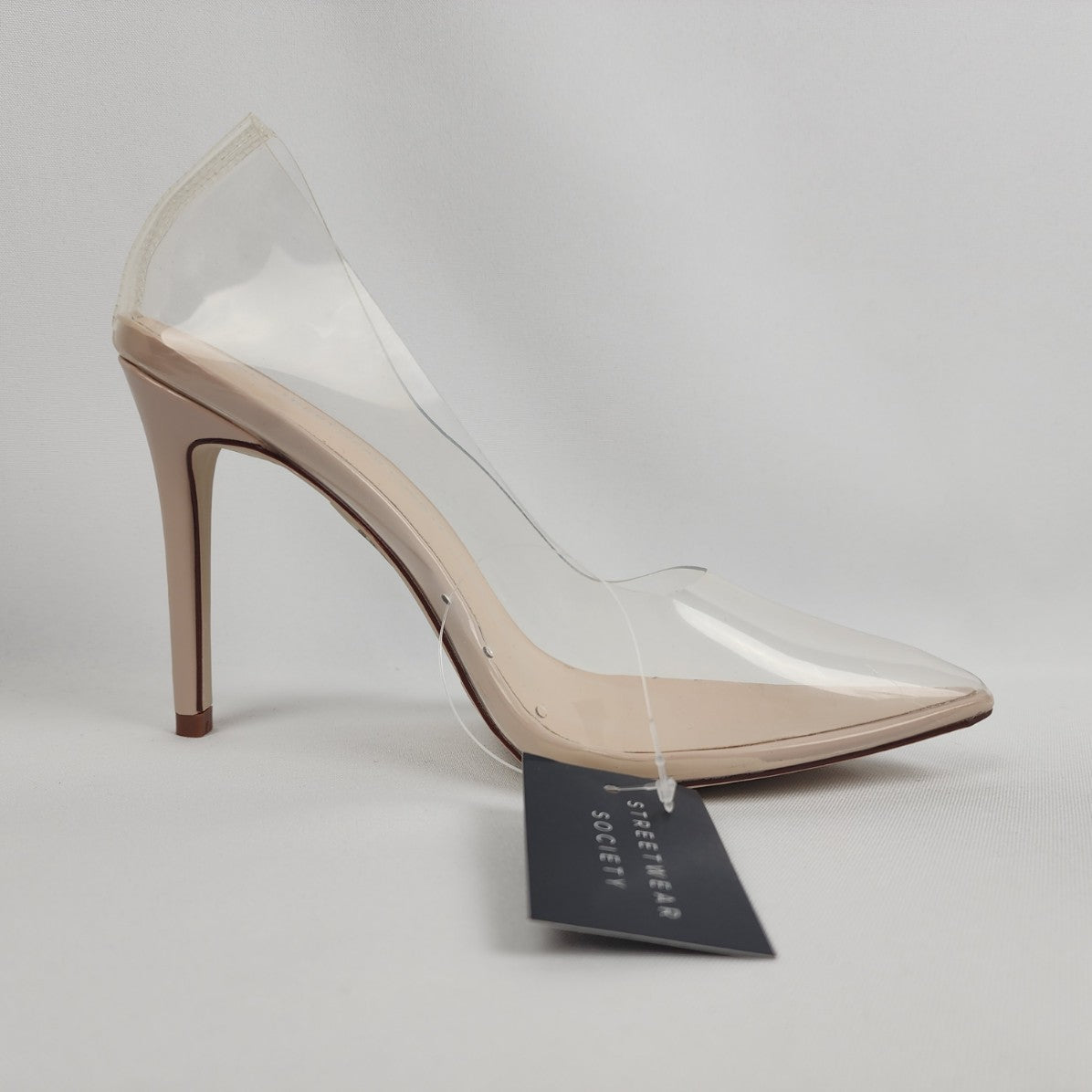 Nude Clear Heeled Shoes Size 7