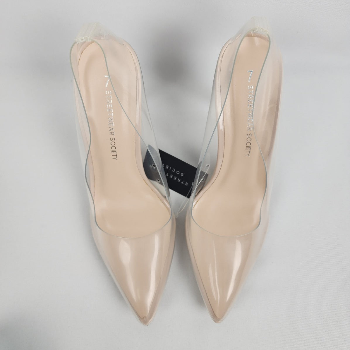 Nude Clear Heeled Shoes Size 7