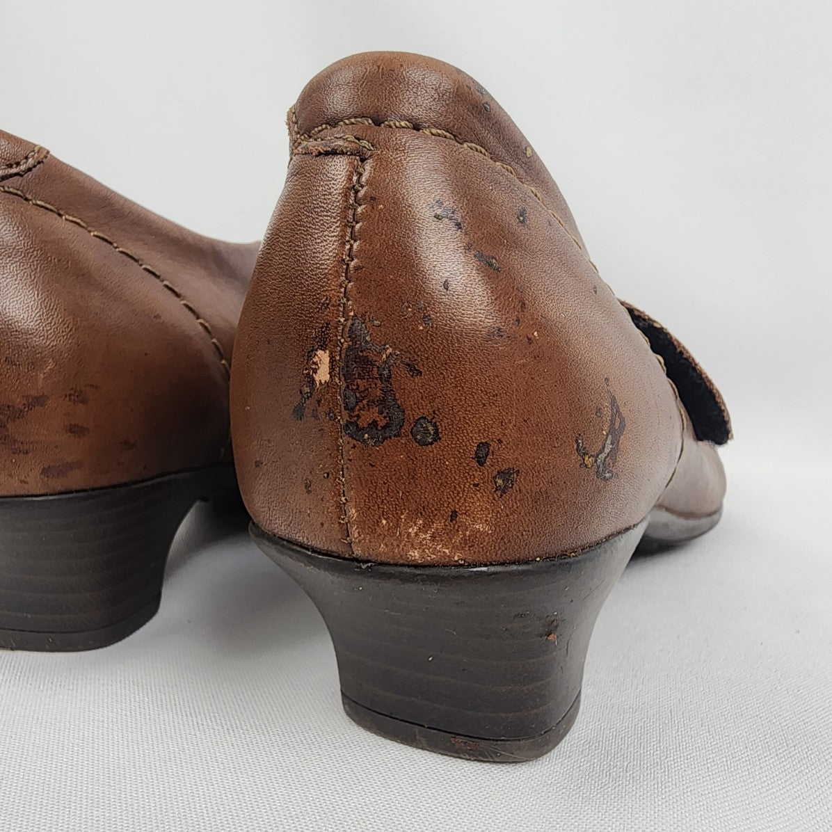 Remonte Dorndorf Brown Leather Low Heel Mary Jane Shoes Size 8.5