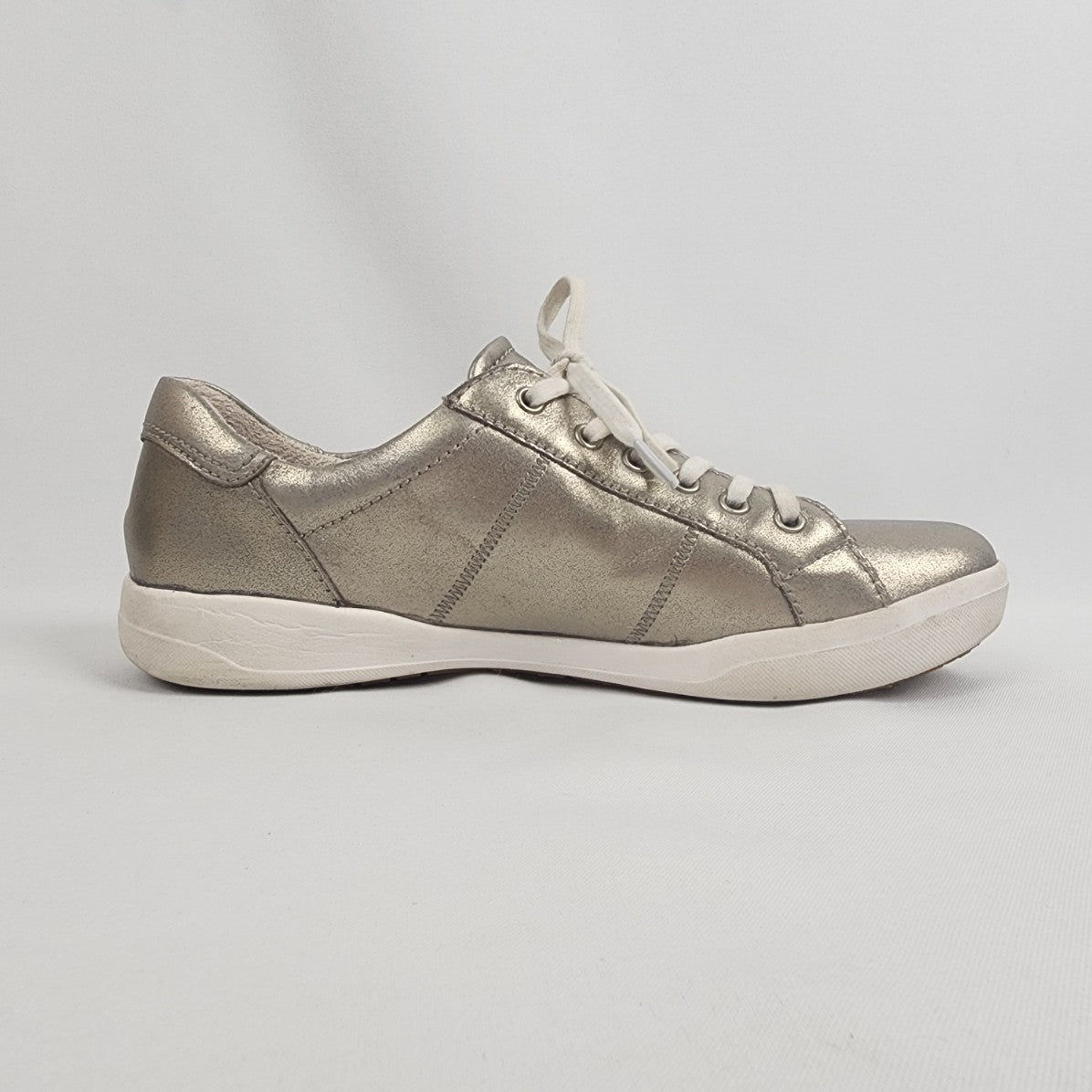 Josef Seibel Pewter Leather Lace Up Sneakers Size 9