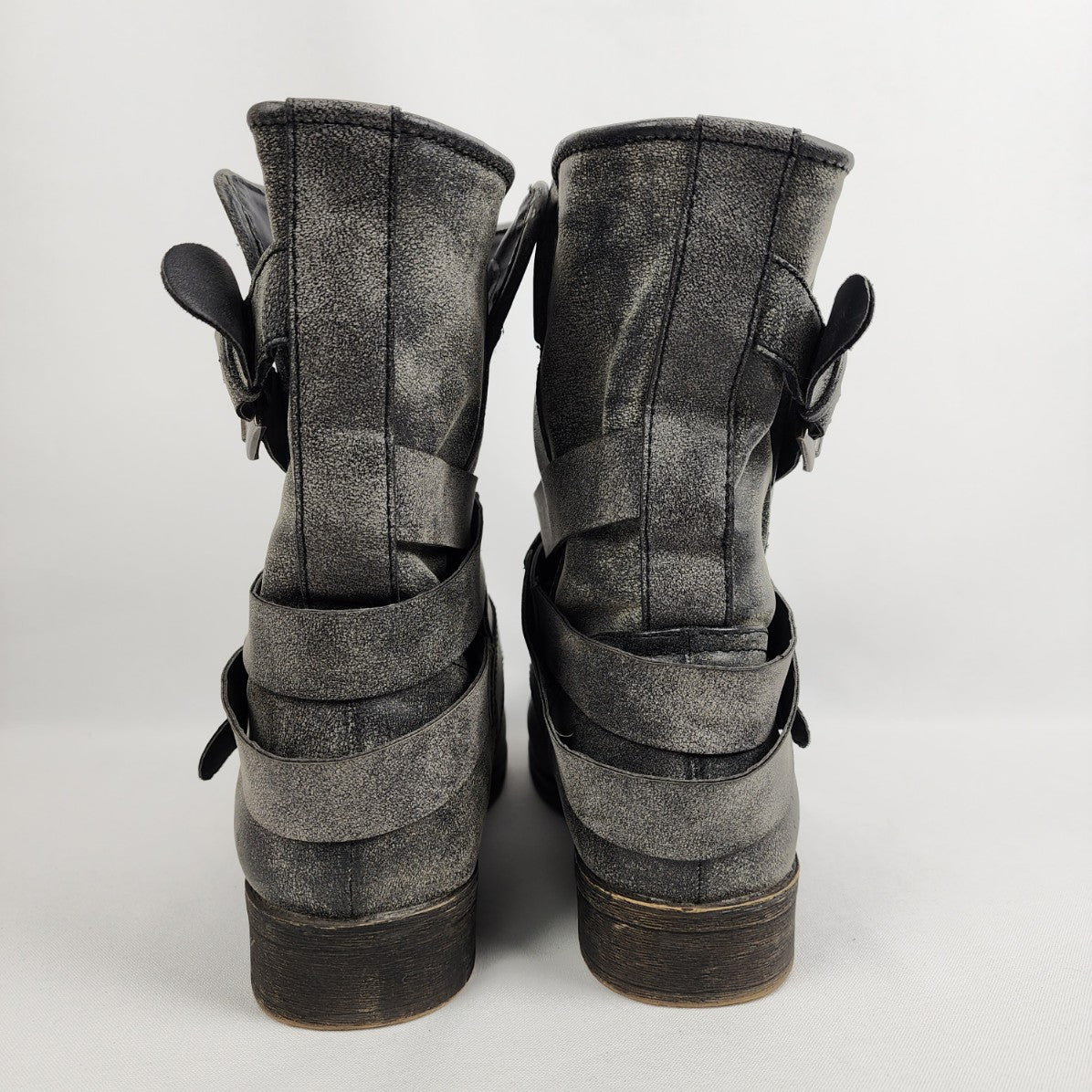 Madden Girl Grey Strappy Ankle Boots Size 10