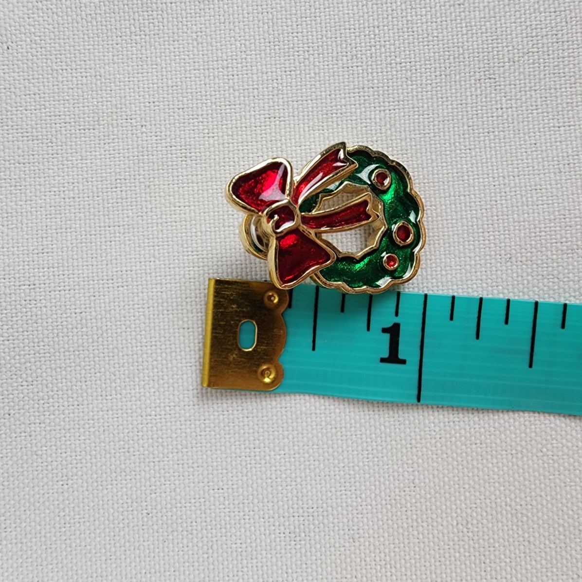 Vintage Christmas Bow Wreath Two Piece Earrings