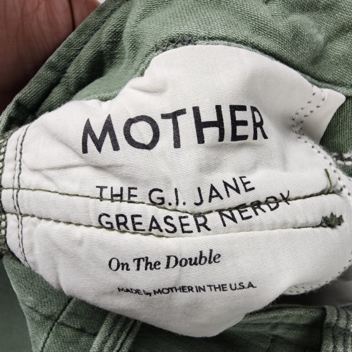 MOTHER Green The G.I. Jane Greaser Nerdy Straight-leg Pants Size 26