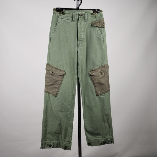 MOTHER Green The G.I. Jane Greaser Nerdy Straight-leg Pants Size 26