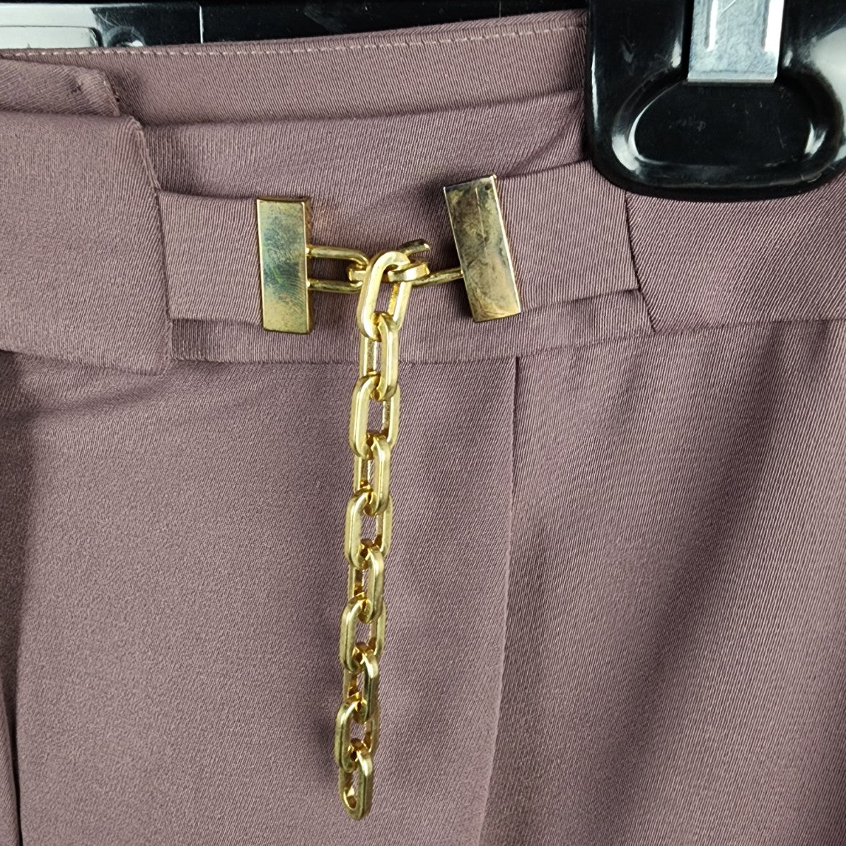 Ecsada Brown Trouser Pants Chin Detail Size 12