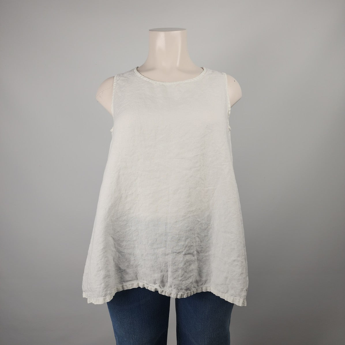 Bryn Walker White Linen Sleeveless Top Size L/XL