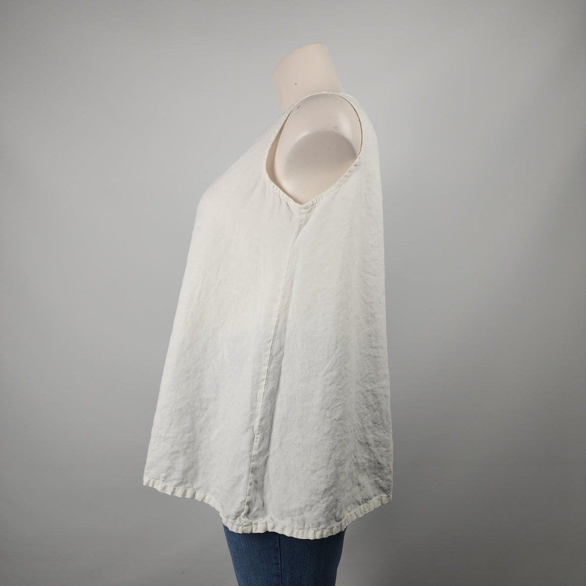 Bryn Walker White Linen Sleeveless Top Size L/XL