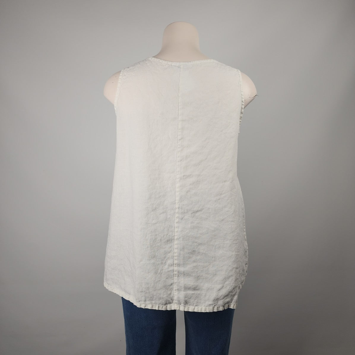 Bryn Walker White Linen Sleeveless Top Size L/XL