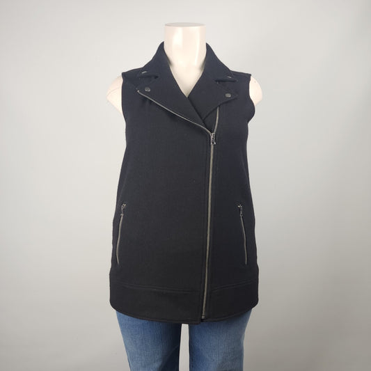 Banana Republic Black Wool Zip Up Vest Size XL