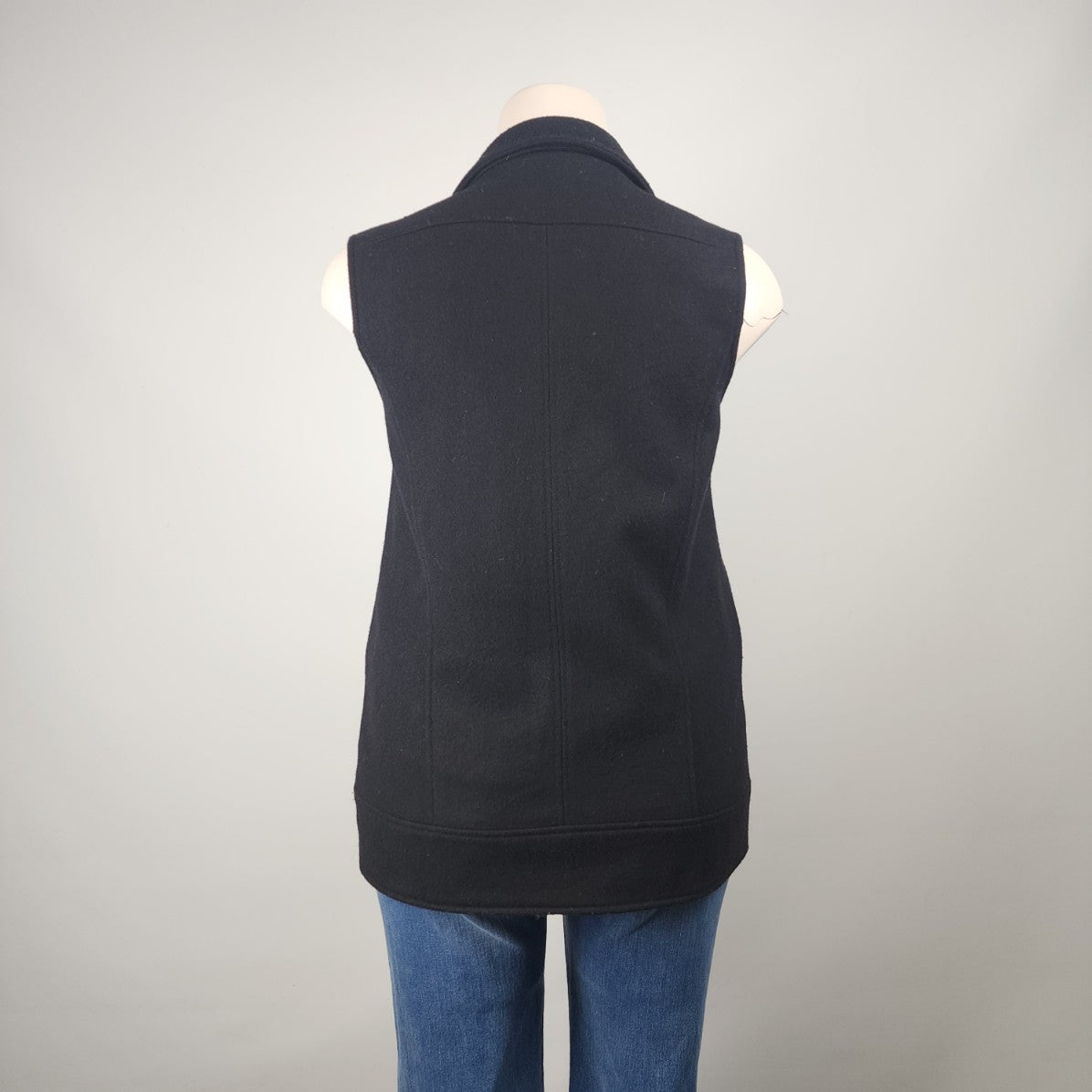 Banana Republic Black Wool Zip Up Vest Size XL