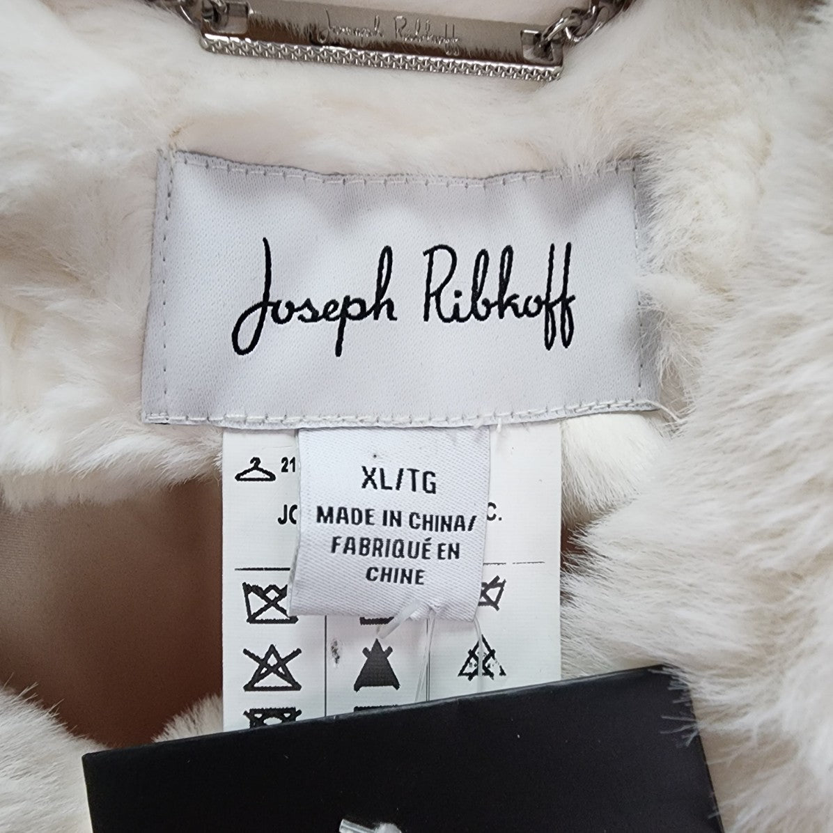 Joseph Ribkoff Cream Faux Fur Pea Coat Size XL