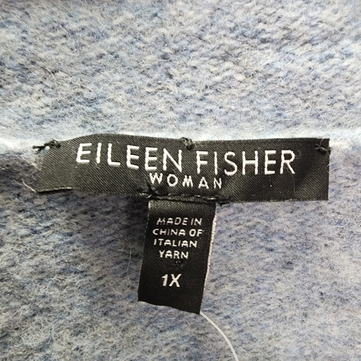 Eileen Fisher Blue Wool Cashmere Cardigan Size 1X