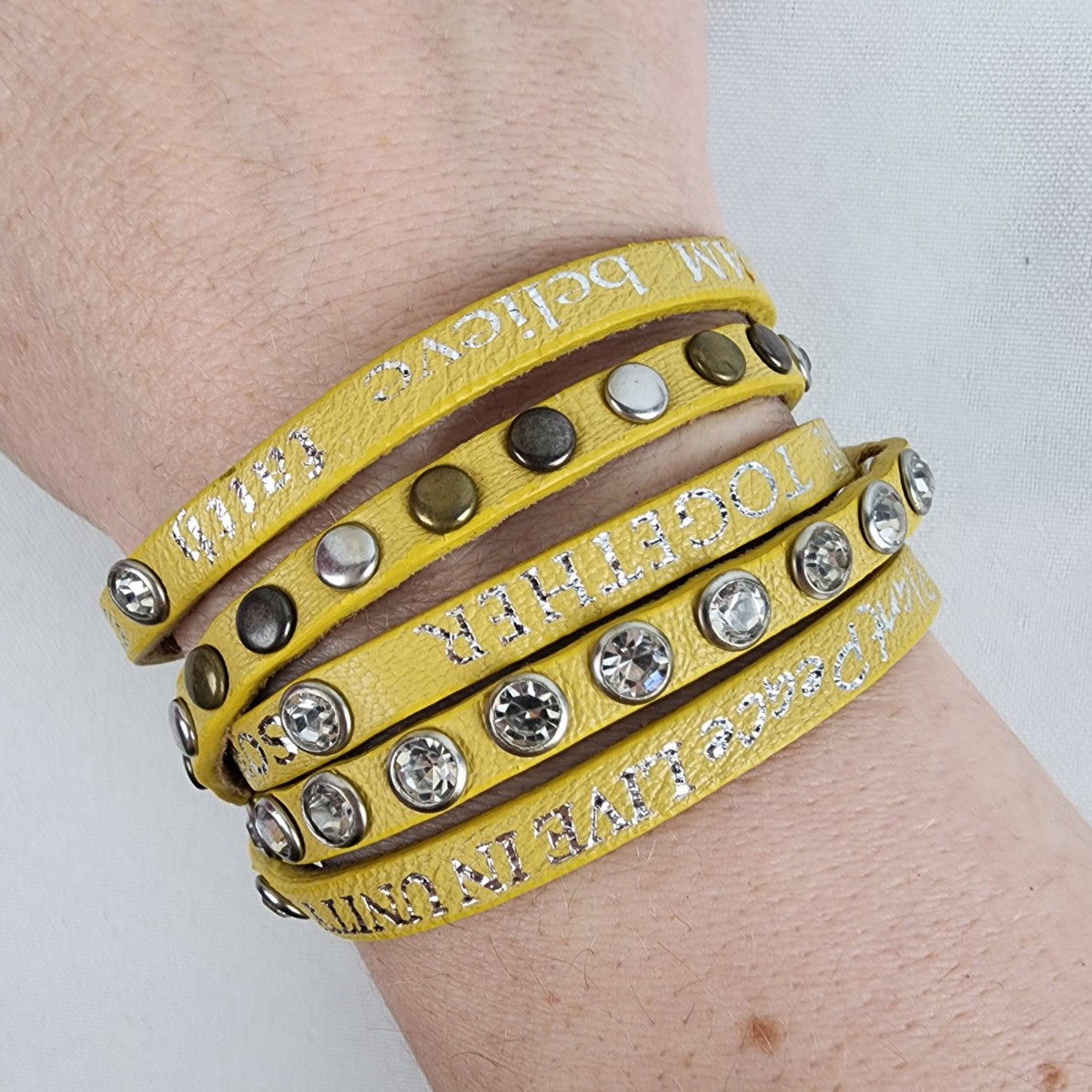 Good Works Yellow Leather Wrap Bracelet