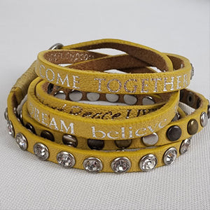 Good Works Yellow Leather Wrap Bracelet