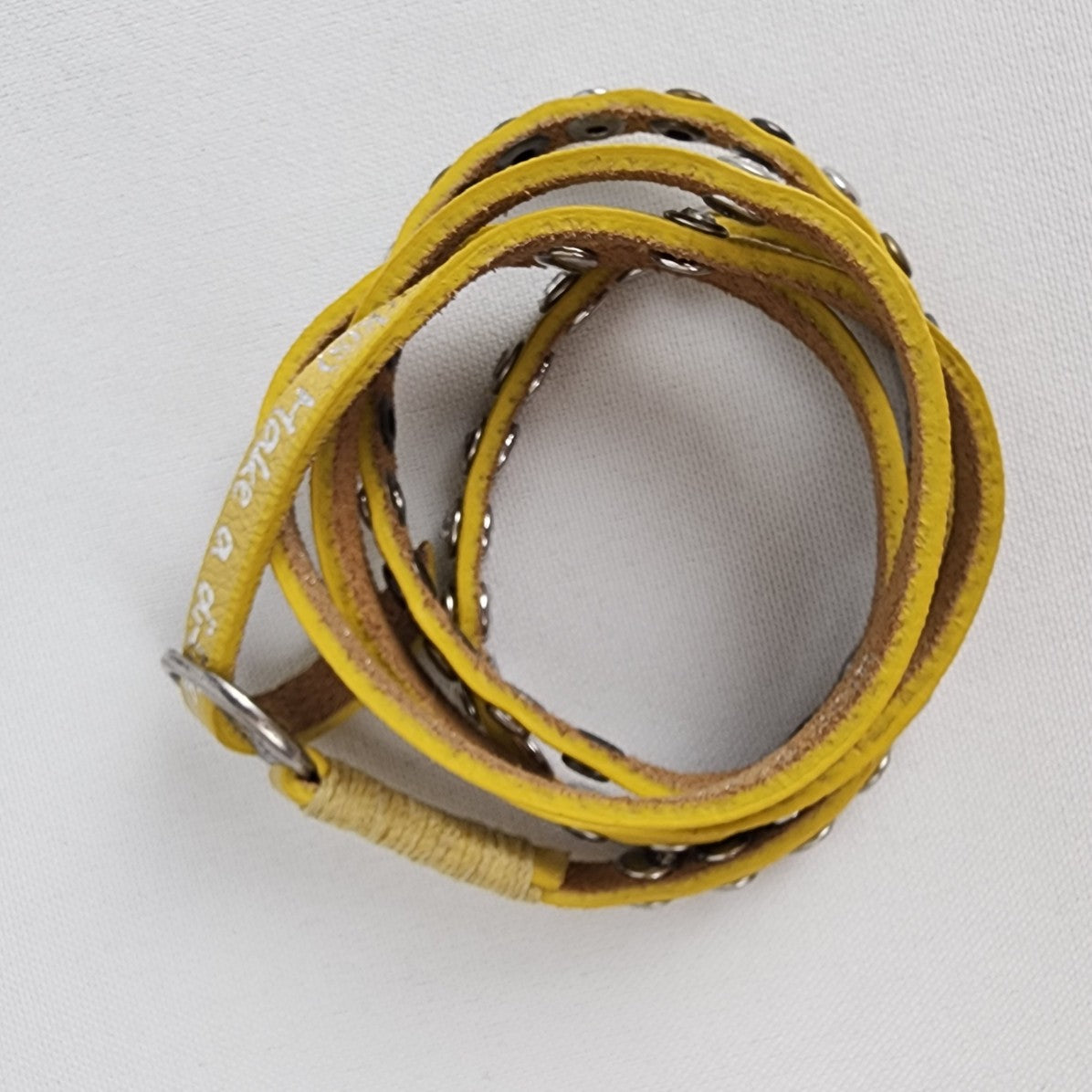 Good Works Yellow Leather Wrap Bracelet