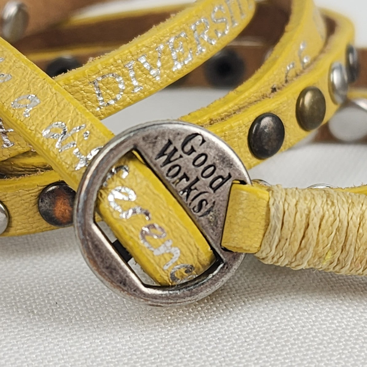 Good Works Yellow Leather Wrap Bracelet