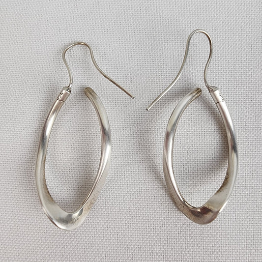 925 Sterling Silver Twisted Hoop Earrings