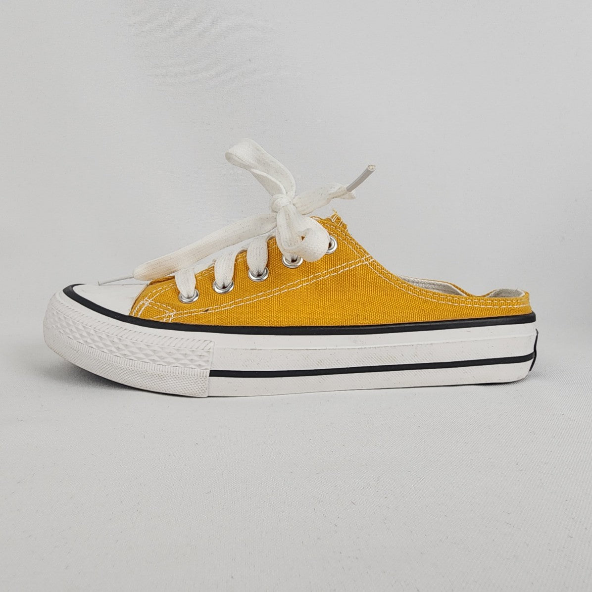 Yellow Lace Up Slip On Mule Sneakers Size 7