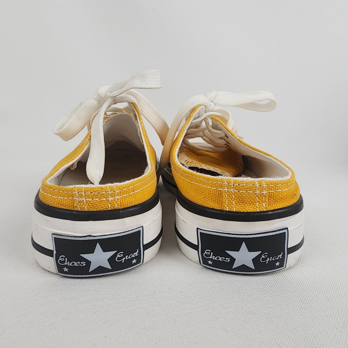 Yellow Lace Up Slip On Mule Sneakers Size 7