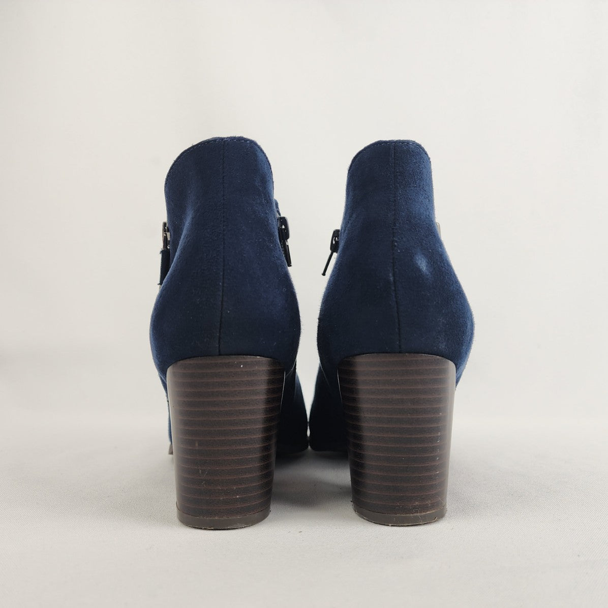 Style & Co Navy Blue Faux Suede Heeled Ankle Boots Size 10