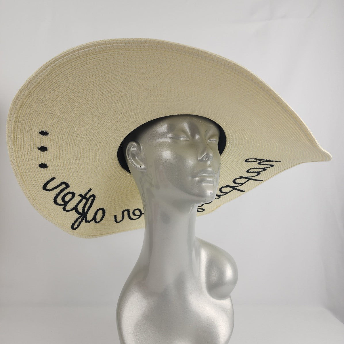 Happily Ever After Natural Straw Large Brim Sun Hat