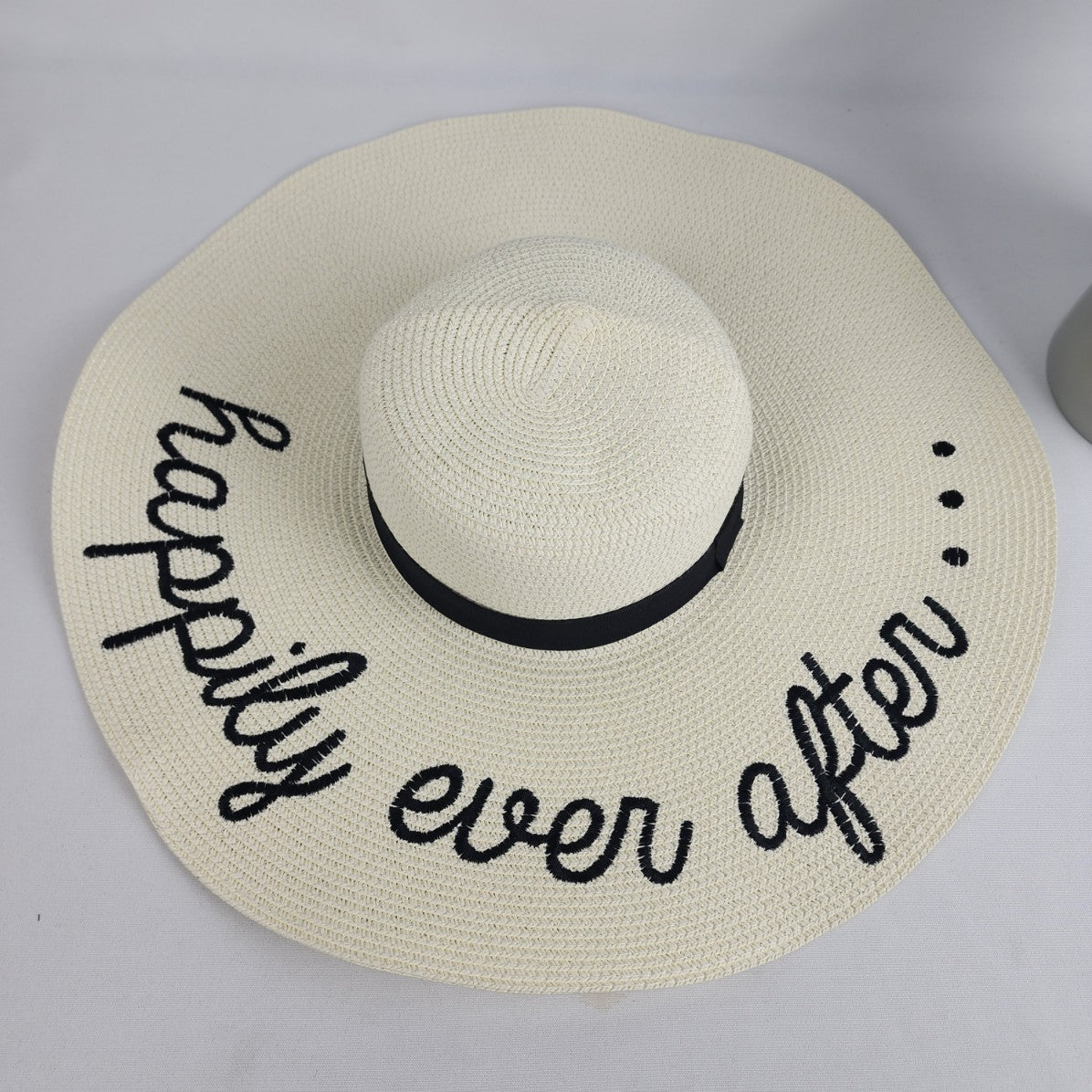 Happily Ever After Natural Straw Large Brim Sun Hat