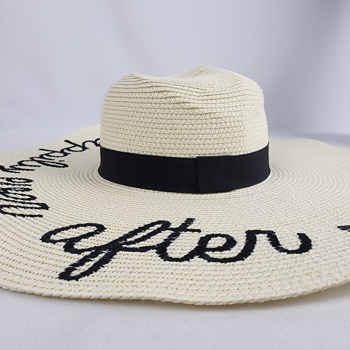 Happily Ever After Natural Straw Large Brim Sun Hat