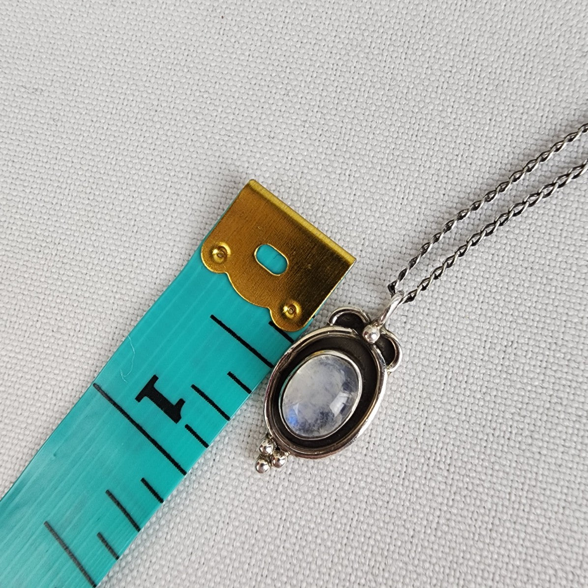 Vintage 925 Moon Stone Pendant Chain Necklace