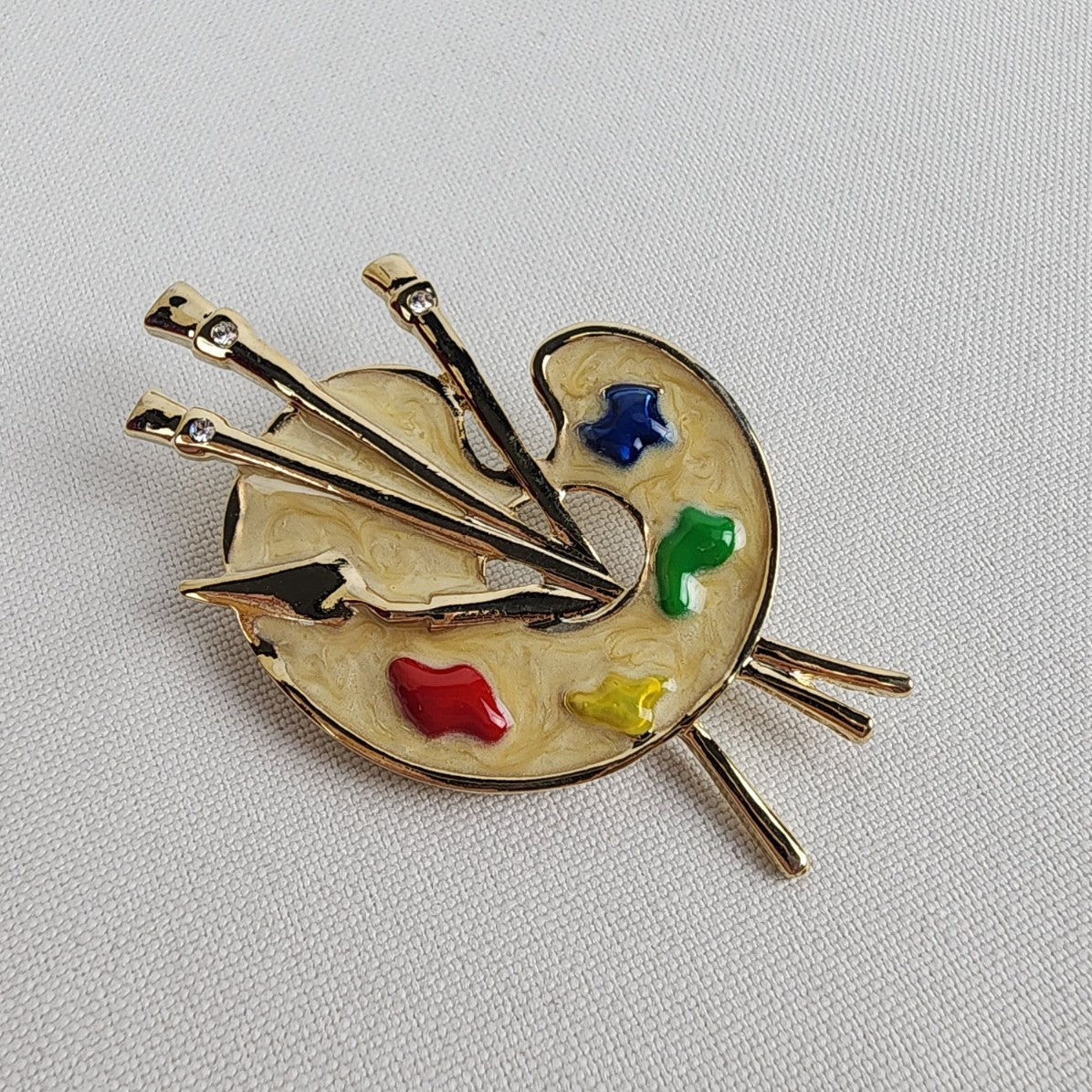 Vintage Painter Artist Paint Brush Brooch