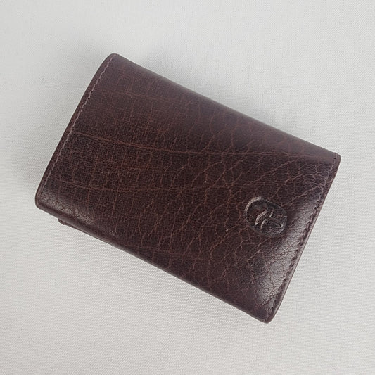 Brown Leather Mini Fold Wallet