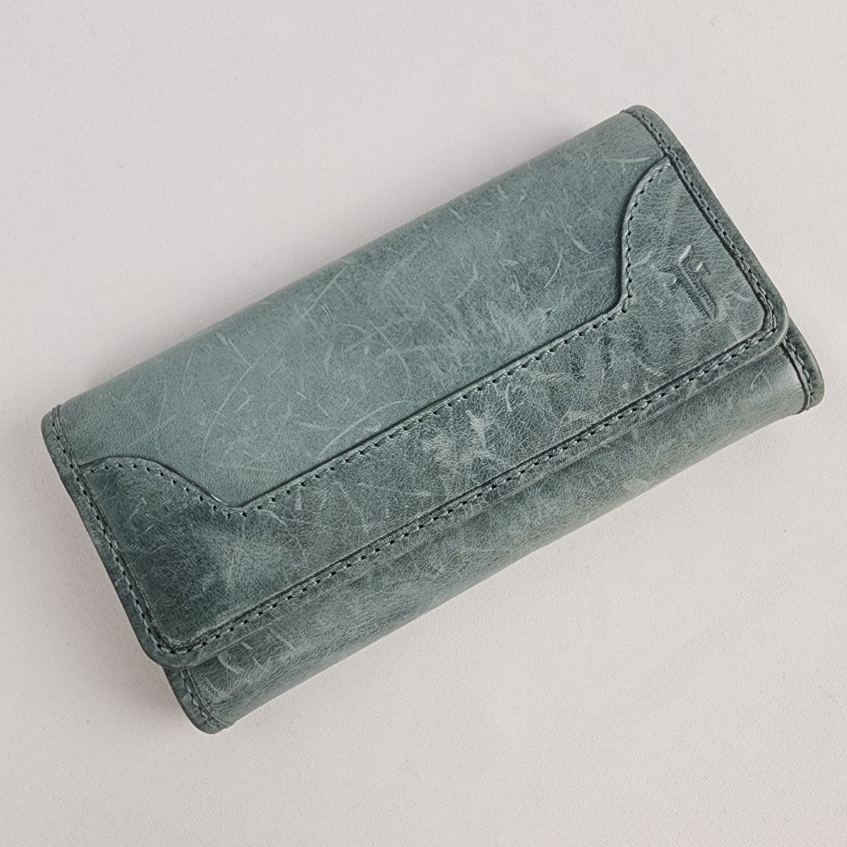 FRYE Melissa Green Leather Tri Fold Wallet