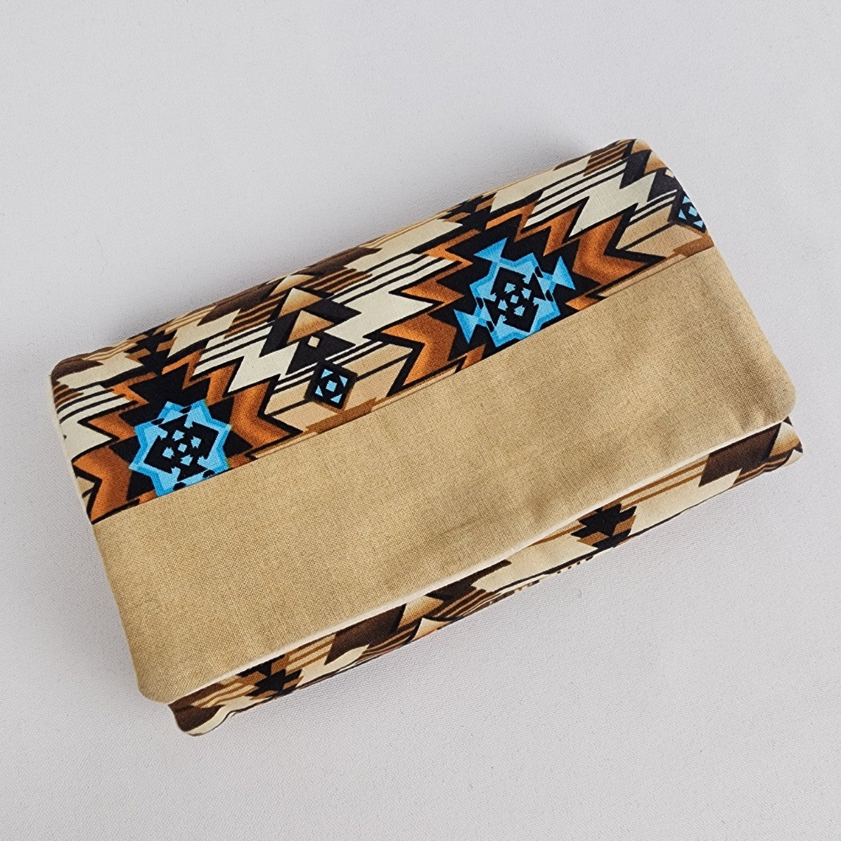 Handmade Brown Aztec Tri Fold Wallet