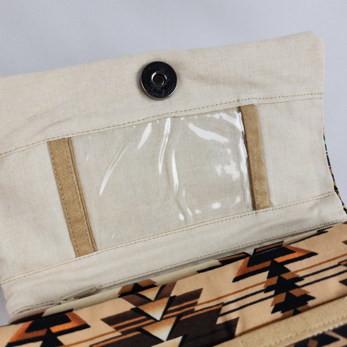 Handmade Brown Aztec Tri Fold Wallet