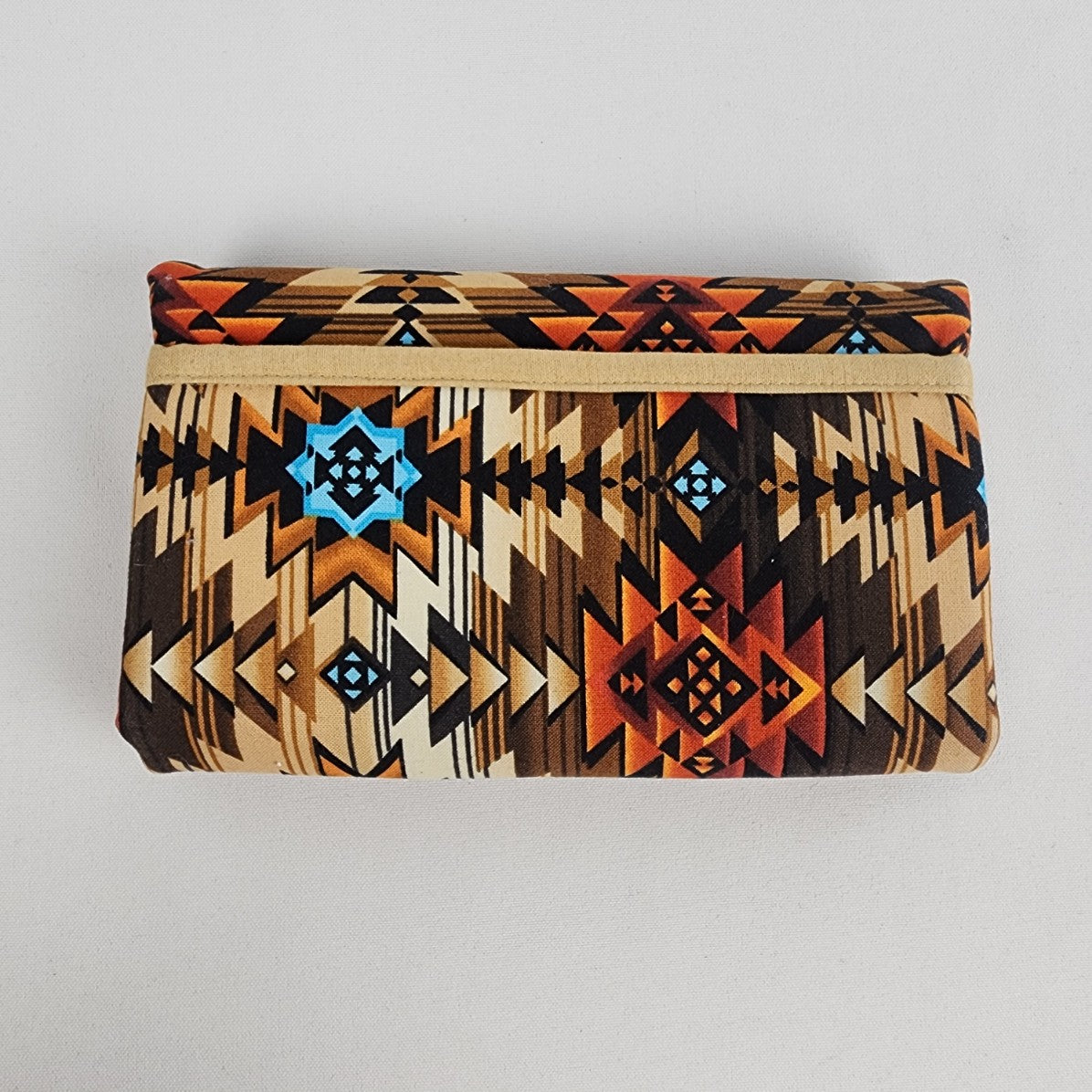 Handmade Brown Aztec Tri Fold Wallet