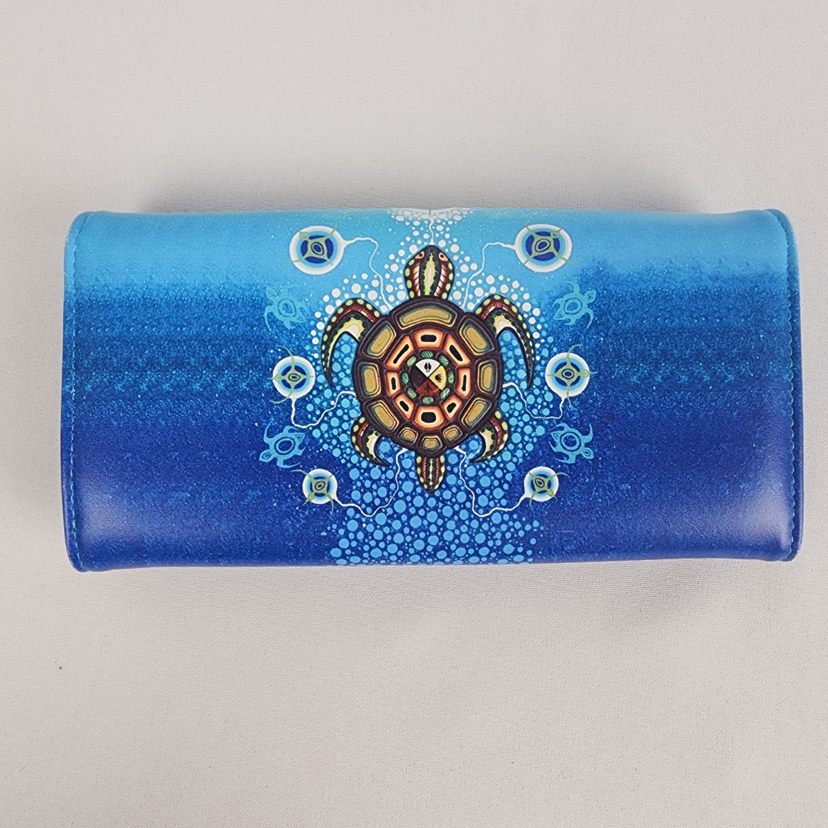 Blue Turtle Ocean Print Fold Wallet