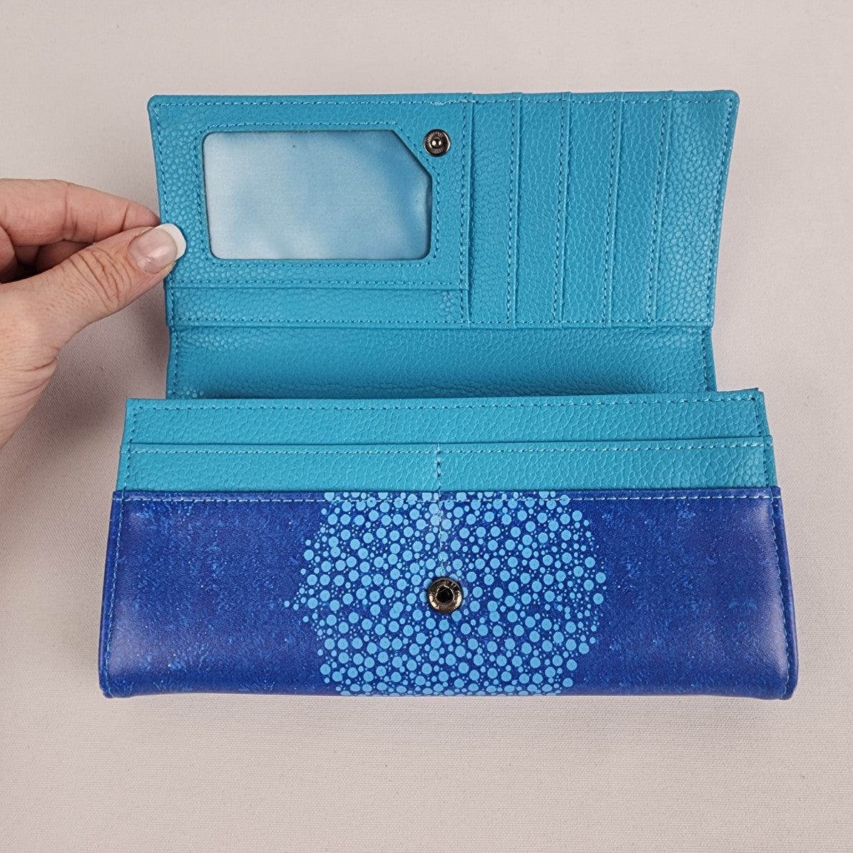 Blue Turtle Ocean Print Fold Wallet