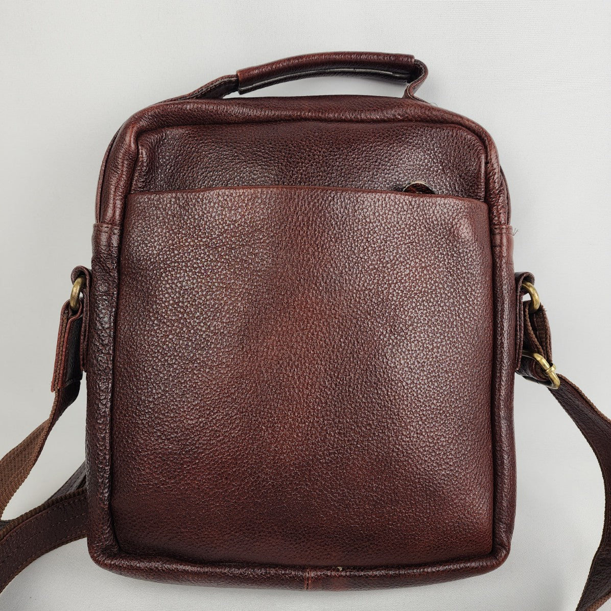 Brown Leather Tablet Crossbody Purse