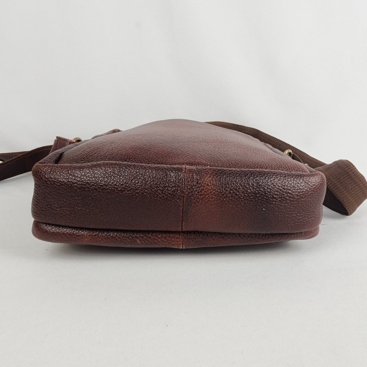 Brown Leather Tablet Crossbody Purse