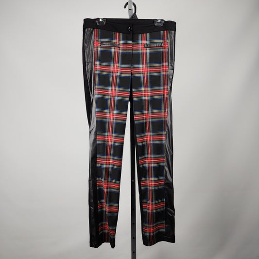 Tricotto Black & Red Plaid Straight Leg Pants Size 12