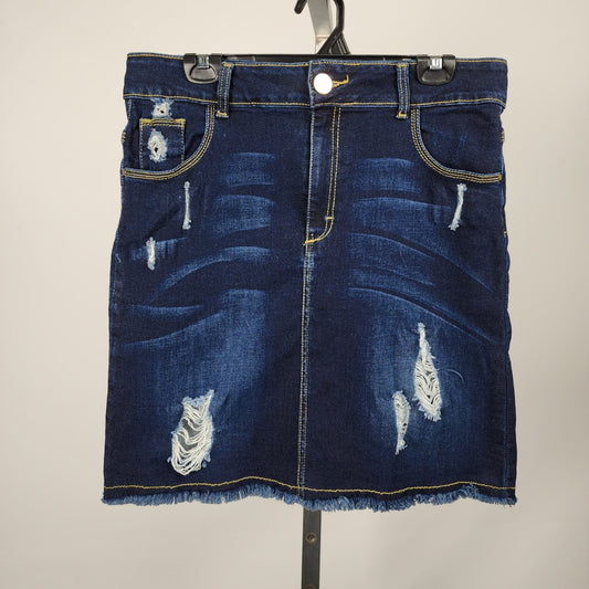 Deep Jeans Distressed Denim Skirt Size 15