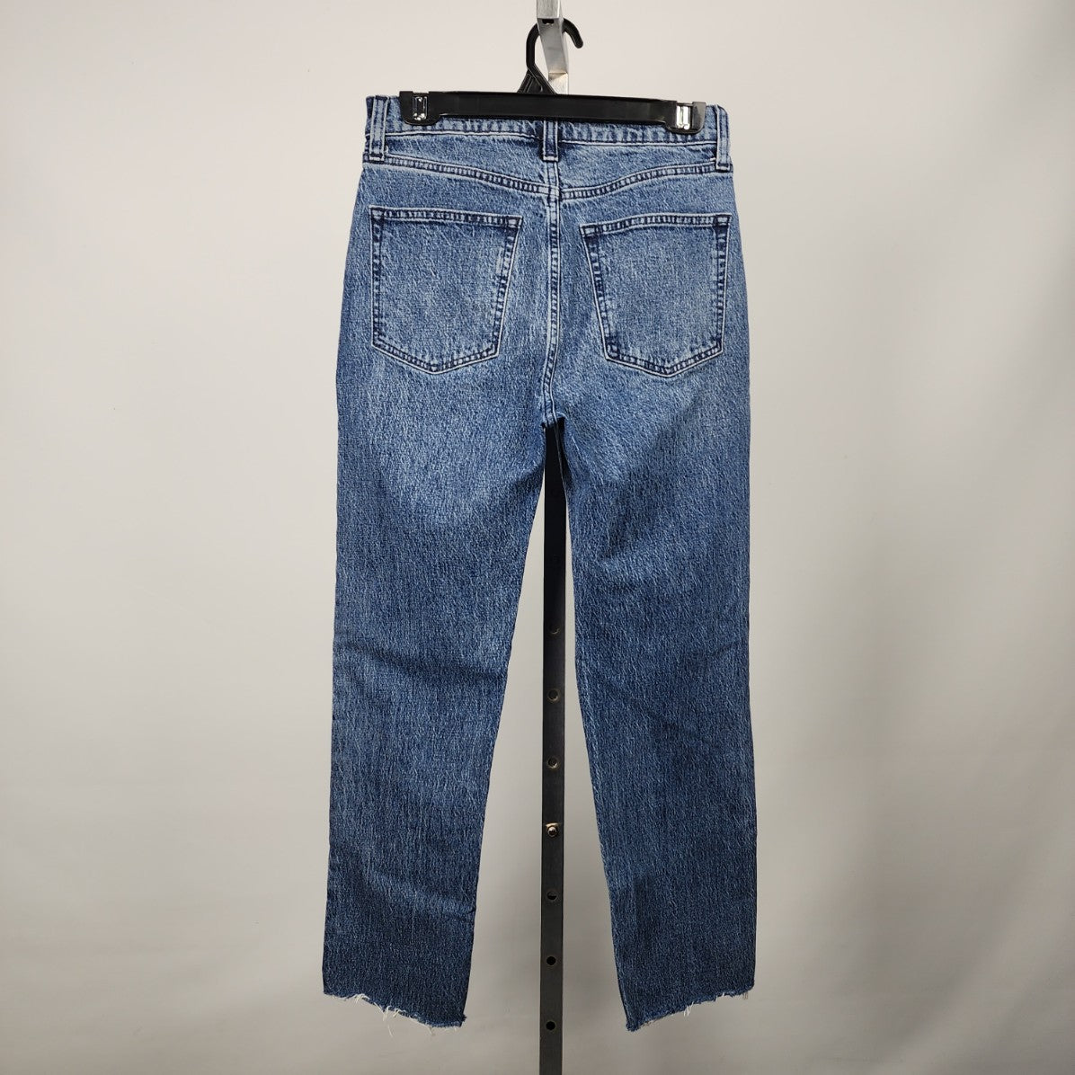 Gap Cheeky Straight Sky High Cropped Raw Hem Denim Jeans Size 27