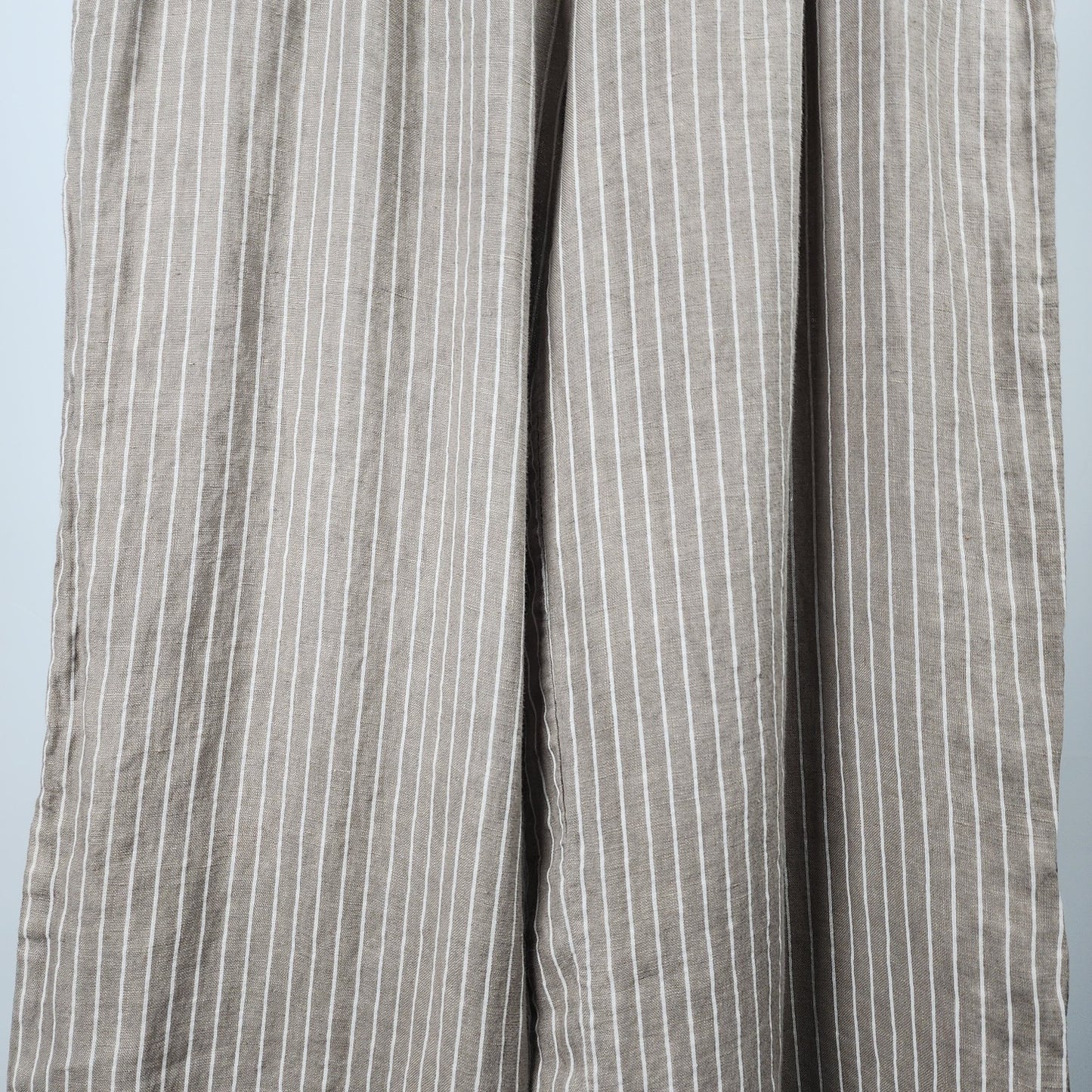 Carre Noir Brown Stripped Linen Wide Leg Pants Size XL