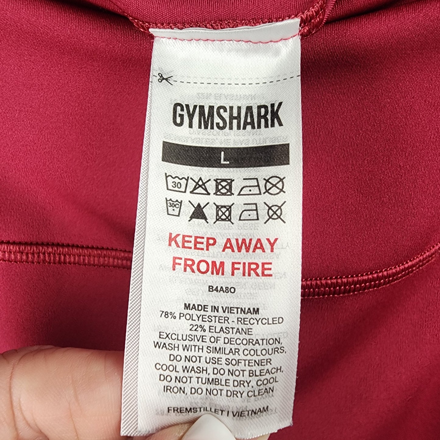 Gymshark Burgundy Slim Leg Active Wear Pants Size L