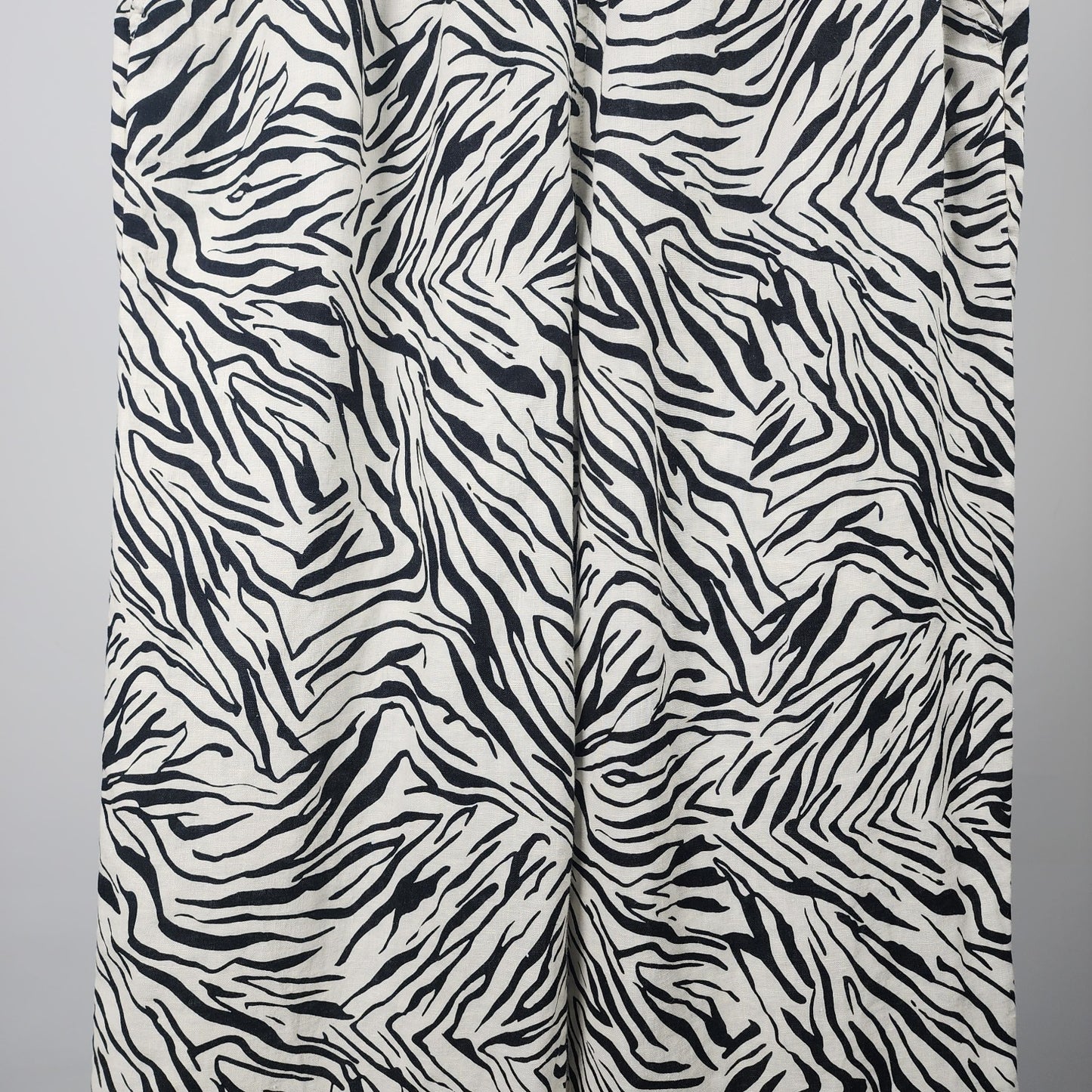 Nicole Miller Zebra Print Linen Wide Leg Pants Size L