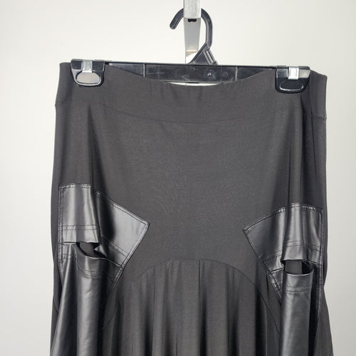 Black Balloon Hem Midi Skirt Size M