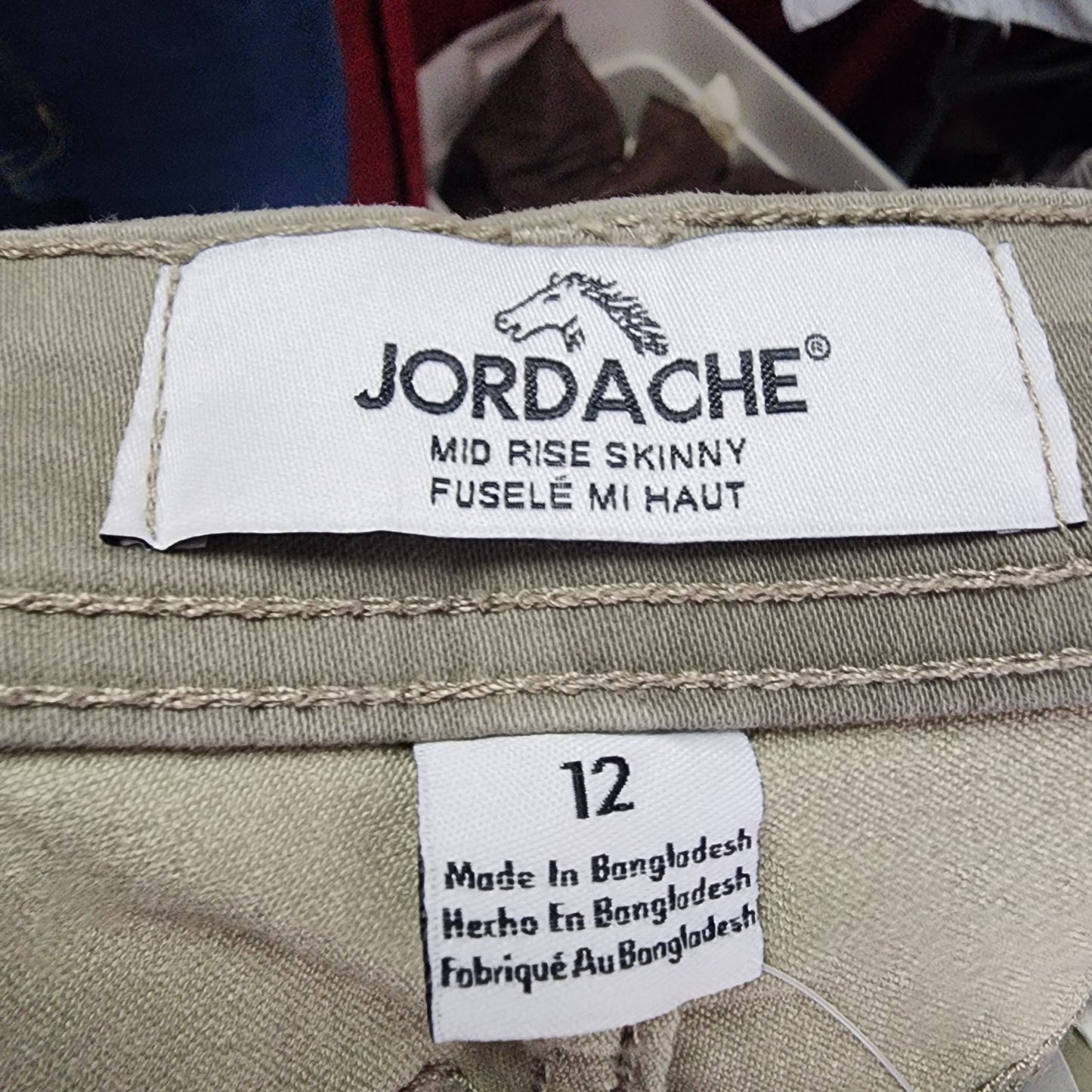 Jordache Green Camo Print Mid Rise Skinny Pants Size 12