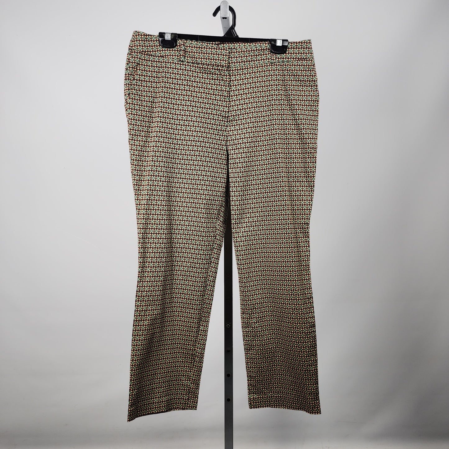 Linea Domani Green & Brown Straight Leg Cropped Pants Size 14