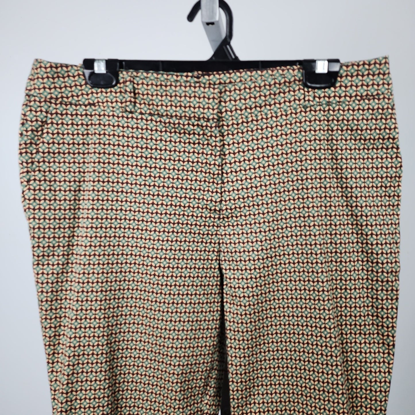 Linea Domani Green & Brown Straight Leg Cropped Pants Size 14